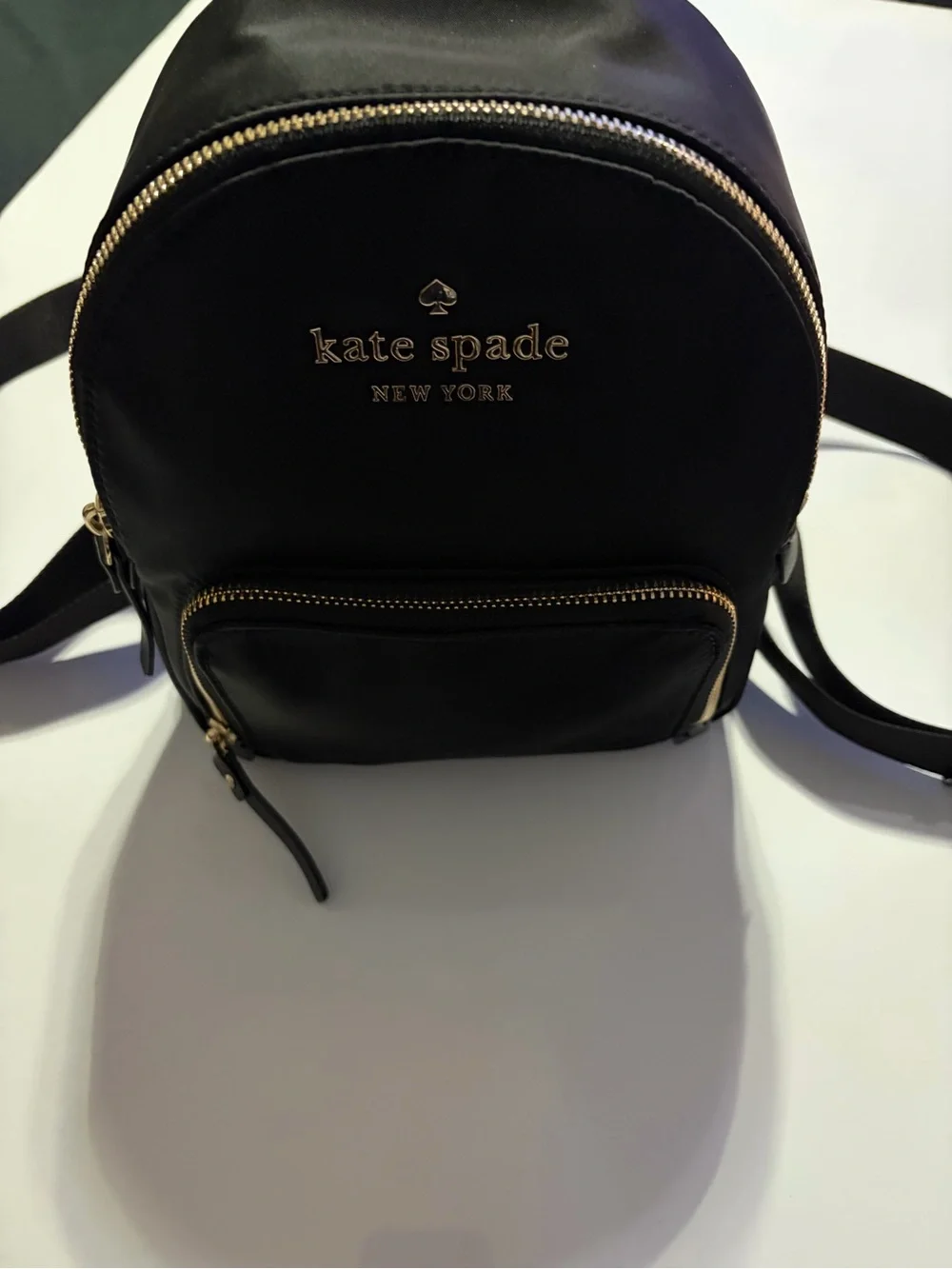 kate spade Black Nylon Mini Backpack with Gold Hardware